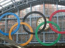 Olympic Rings at St. Pancras Photo by Jennifer Flueckiger